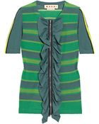 Marni Ruffle-front Cashmere-blend Cardigan - Lyst
