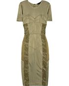 Burberry Prorsum Paneled Satin-jersey Dress - Lyst
