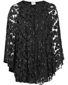 Halston Heritage Bead-embellished Lace Cape Dress - Lyst