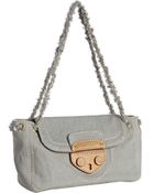Prada Cloud Denim Flap Front Chain Link Shoulder Bag - Lyst
