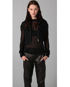 Alexander Wang Hooded Drape Sweater - Lyst