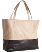 Celine Nude and Black Two-tone Leather Tote - Lyst