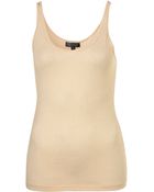 Topshop Cream Basic Vest - Lyst
