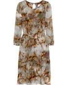Erdem Angelica Swallow-print Silk Dress - Lyst
