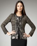 Misook Collection Sequin-trim Lurex Jacket - Lyst