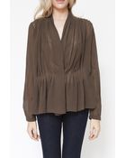 Giada Forte Drape Front Top in Militare - Lyst