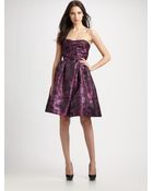 Ml Monique Lhuillier Strapless Taffeta Dress - Lyst