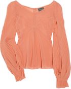 Zac Posen Stretch Silk-crepe Blouse - Lyst