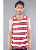 RVCA The Phill Up Tank in White & Red Fade - Lyst