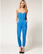 ASOS Collection Asos Pleated Bust Jumpsuit - Lyst