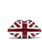 Lulu Guinness Union Jack Snakeskin Lips Clutch - Lyst