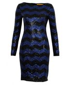 Alice + Olivia Fiona Sequin Chevron Dress - Lyst