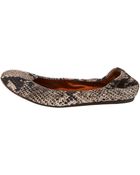 Lanvin Snake-print Canvas Ballerina - Lyst