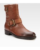 Alberto Fermani Leather Buckle Ankle Boots - Lyst