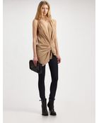 Alexander Wang Draped-front Silk Top - Lyst
