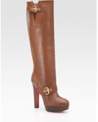 Christian Louboutin Harletty Leather Knee-high Boots - Lyst