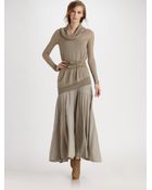 Donna Karan New York Double-layer Wool Cowlneck Top - Lyst