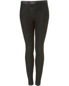 Topshop Metallic Denim Leggings - Lyst