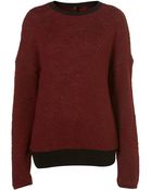 Topshop Slubby Contrast Sweatshirt - Lyst