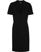 Alexander McQueen Structured-shoulder Wool-crepe Dress - Lyst