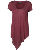 Topshop Open Back Silk Panel Tee - Lyst