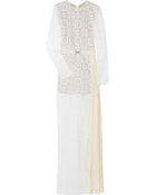 Alessandra Rich Lace and Pleated Jersey-twill Gown - Lyst