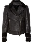 Burberry Brit Shearling Biker Jacket - Lyst