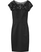 Lela Rose Embroidered Lattice and Grosgrain Dress - Lyst