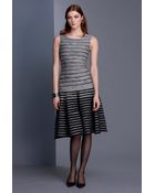 Oscar de la Renta Boatneck Banded Dress - Lyst