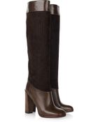Marc By Marc Jacobs Leather and Corduroy Knee Boots - Lyst
