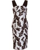 Marc Jacobs Embroidered Peplum Dress - Lyst