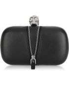 Alexander McQueen Classic Skull Leather Box Clutch - Lyst