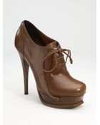 Saint Laurent Ysl Tribute Lace-up Ankle Boots - Lyst