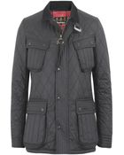 Barbour To Ki To Black Motorbike Quilted Waxed Jacket - Lyst