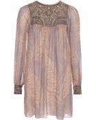 Matthew Williamson Feather Georgette Embellished Dress - Lyst