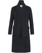 3.1 Phillip Lim Navy Detachable Scarf Coat - Lyst