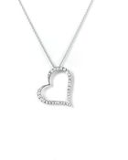 Roberto Coin White Gold Diamond Heart Necklace - Lyst