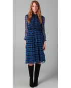 Adam Leopard Print Dress with Neck Tie - Lyst