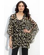 Alberto Makali Sheer Animal Print Tunic - Lyst