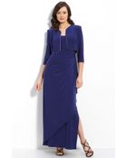 Alex Evenings Rhinestone Trim Jersey Dress Bolero - Lyst