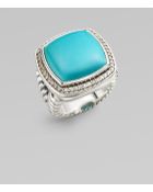 David Yurman Turquoise, Diamond and Sterling Silver Ring - Lyst