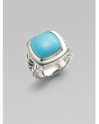 David Yurman Turquoise & Sterling Silver Ring - Lyst