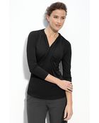 Lafayette 148 New York Crossover V-neck Silk Top - Lyst
