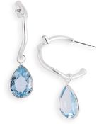 Nunu Designs Small Semiprecious Drop Hoop Earrings - Lyst