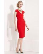 Oscar de la Renta Raised Seam Wool Dress - Lyst