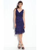 Patra Tiered Chiffon Sheath Dress - Lyst