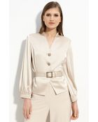 St. John Evening Satin Jacket - Lyst