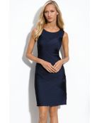Tadashi Shoji Pleated Jersey Sheath Dress - Lyst