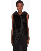 Helmut Lang Flux Fur Hooded Vest - Lyst