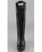 Hunter Lapins Lace Up High Heel Boots - Lyst